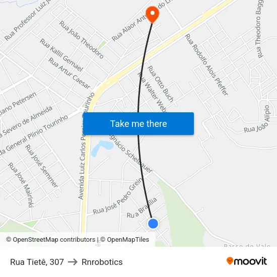 Rua Tietê, 307 to Rnrobotics map