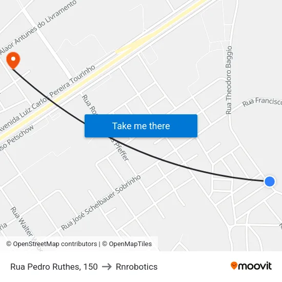 Rua Pedro Ruthes, 150 to Rnrobotics map