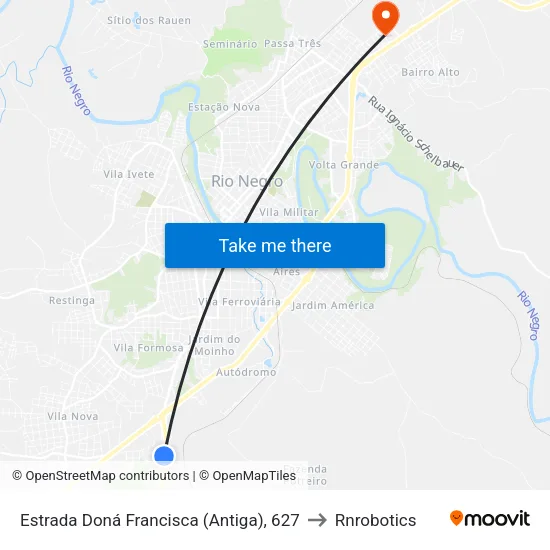 Estrada Doná Francisca (Antiga), 627 to Rnrobotics map