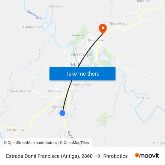 Estrada Doná Francisca (Antiga), 2868 to Rnrobotics map