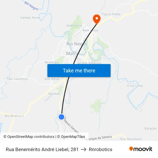 Rua Benemérito André Liebel, 281 to Rnrobotics map