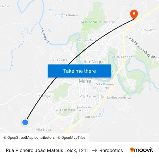Rua Pioneiro João Mateus Leick, 1211 to Rnrobotics map