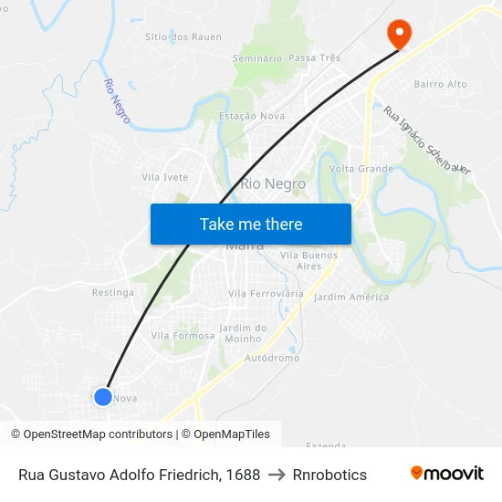 Rua Gustavo Adolfo Friedrich, 1688 to Rnrobotics map