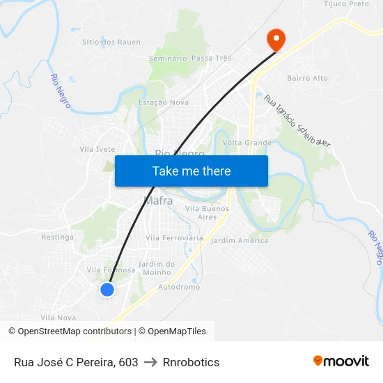Rua José C Pereira, 603 to Rnrobotics map
