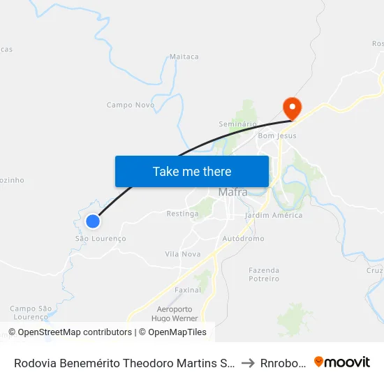 Rodovia Benemérito Theodoro Martins Stephanes to Rnrobotics map