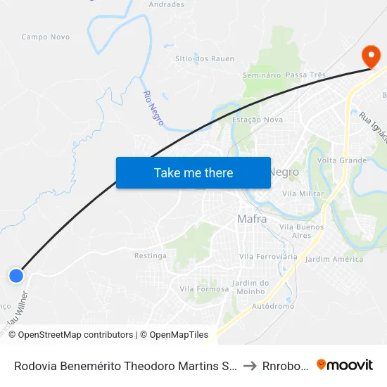 Rodovia Benemérito Theodoro Martins Stephanes to Rnrobotics map