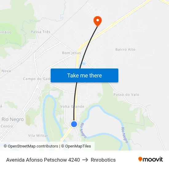 Avenida Afonso Petschow 4240 to Rnrobotics map