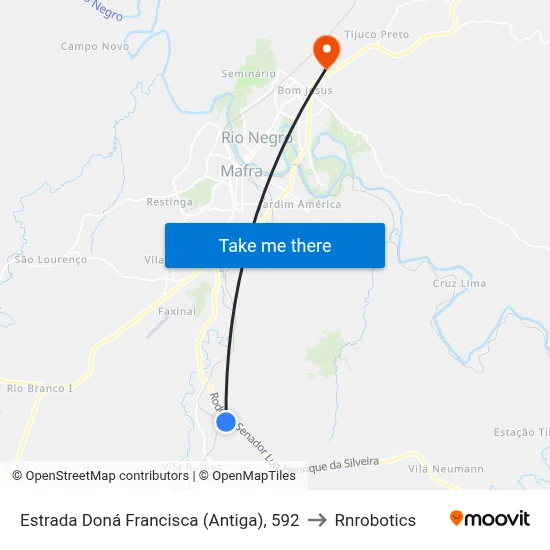 Estrada Doná Francisca (Antiga), 592 to Rnrobotics map