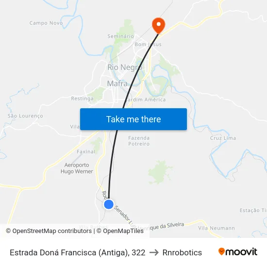 Estrada Doná Francisca (Antiga), 322 to Rnrobotics map