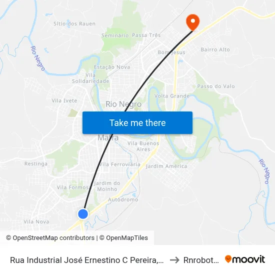 Rua Industrial José Ernestino C Pereira, 1000 to Rnrobotics map