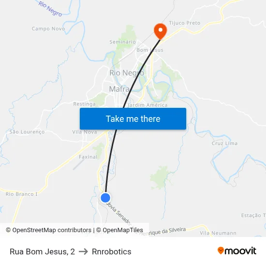 Rua Bom Jesus, 2 to Rnrobotics map