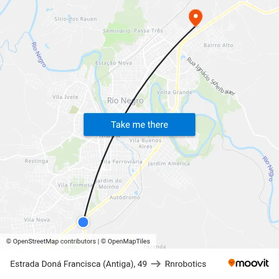 Estrada Doná Francisca (Antiga), 49 to Rnrobotics map