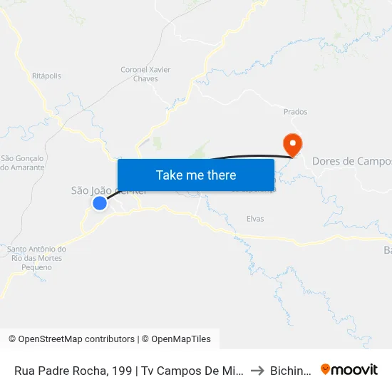 Rua Padre Rocha, 199 | Tv Campos De Minas to Bichinho map