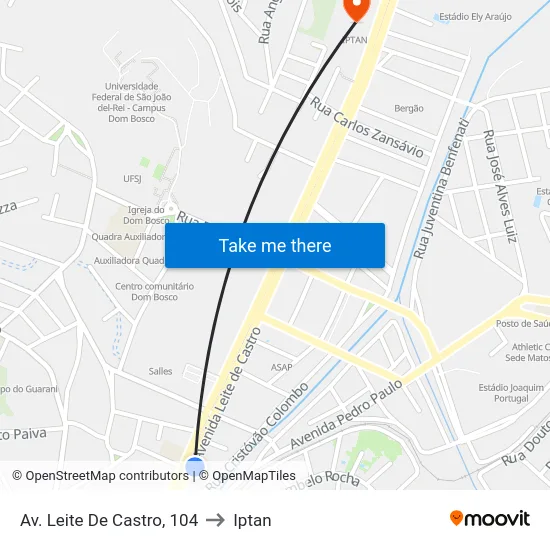 Av. Leite De Castro, 104 to Iptan map