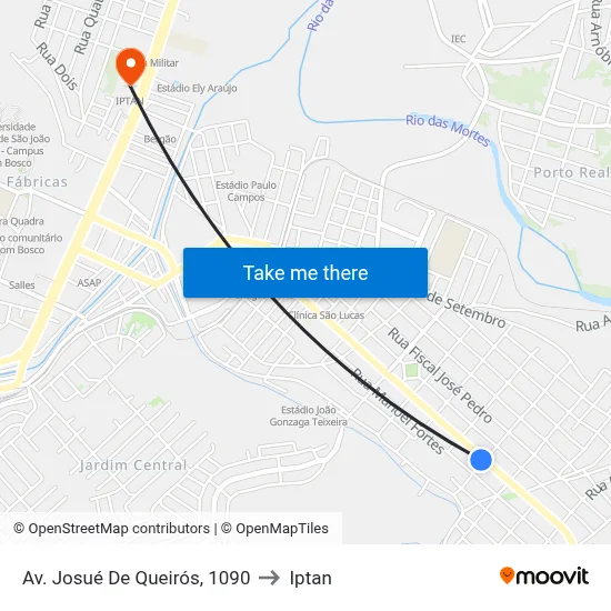 Av. Josué De Queirós, 1090 to Iptan map