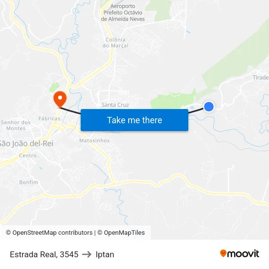 Estrada Real, 3545 to Iptan map