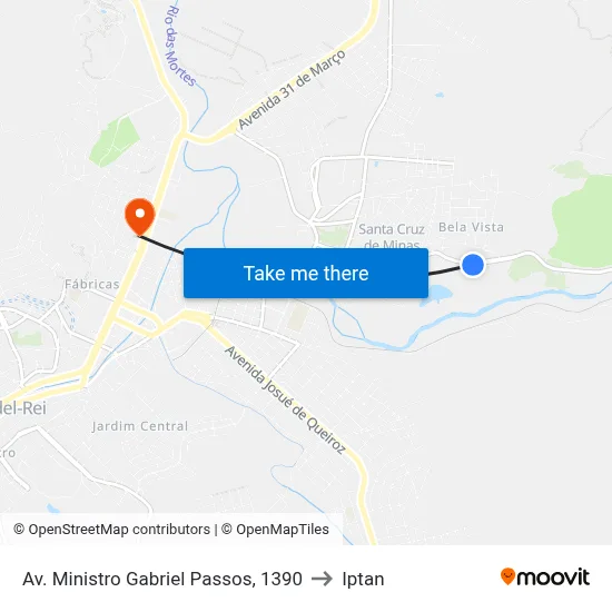 Av. Ministro Gabriel Passos, 1390 to Iptan map