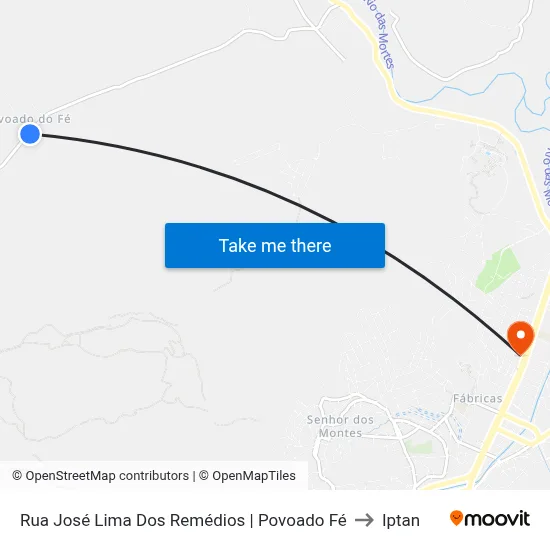 Rua José Lima Dos Remédios | Povoado Fé to Iptan map