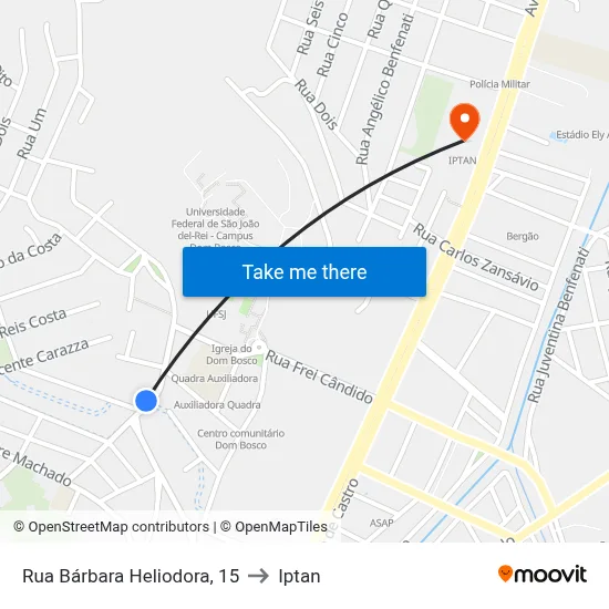 Rua Bárbara Heliodora, 15 to Iptan map