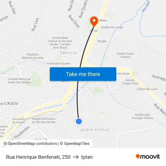Rua Henrique Benfenati, 250 to Iptan map