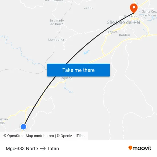 Mgc-383 Norte to Iptan map