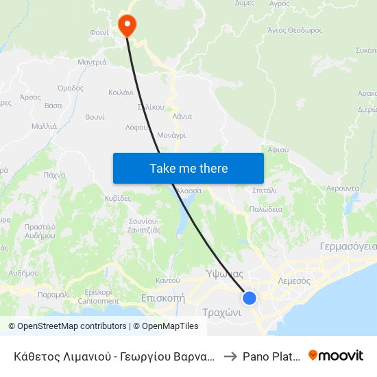 Κάθετος Λιμανιού - Γεωργίου Βαρνακιώτη to Pano Platres map