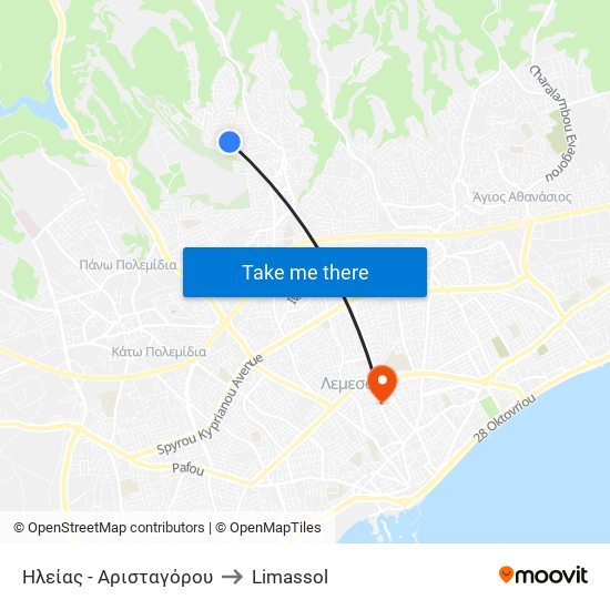 Ηλείας - Αρισταγόρου to Limassol map