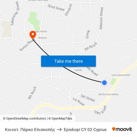 Κοινοτ. Πάρκο Επισκοπής to Episkopí CY 02 Cyprus map