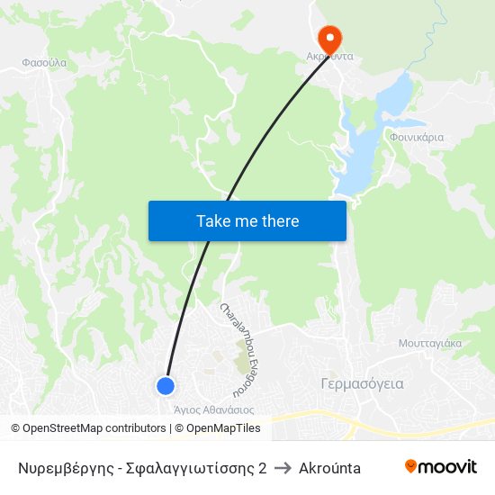 Νυρεμβέργης - Σφαλαγγιωτίσσης 2 to Akroúnta map