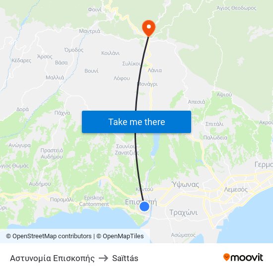 Αστυνομία Επισκοπής to Saïttás map