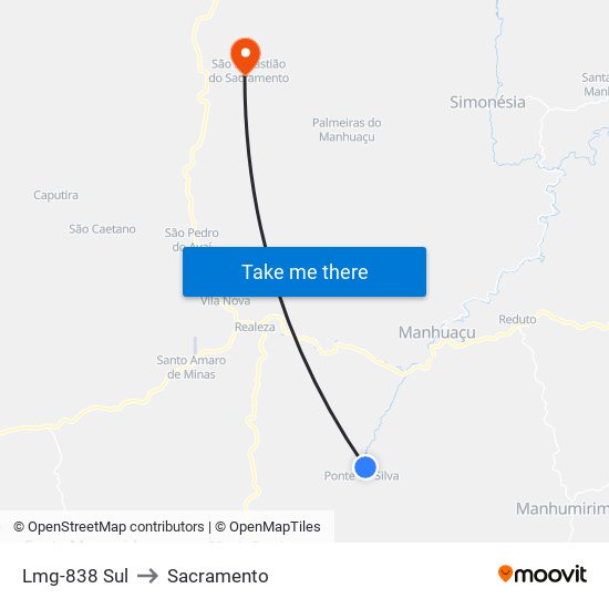 Lmg-838 Sul to Sacramento map