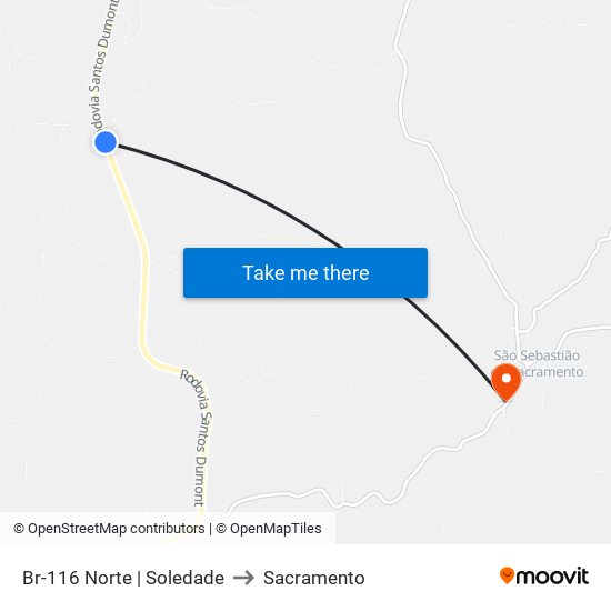 Br-116 Norte | Soledade to Sacramento map