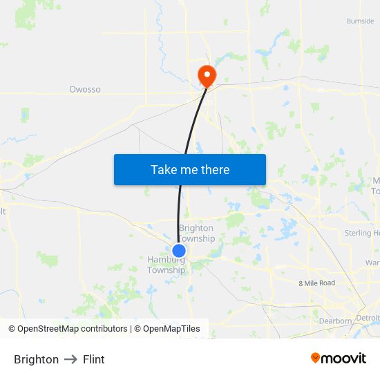 Brighton to Flint map