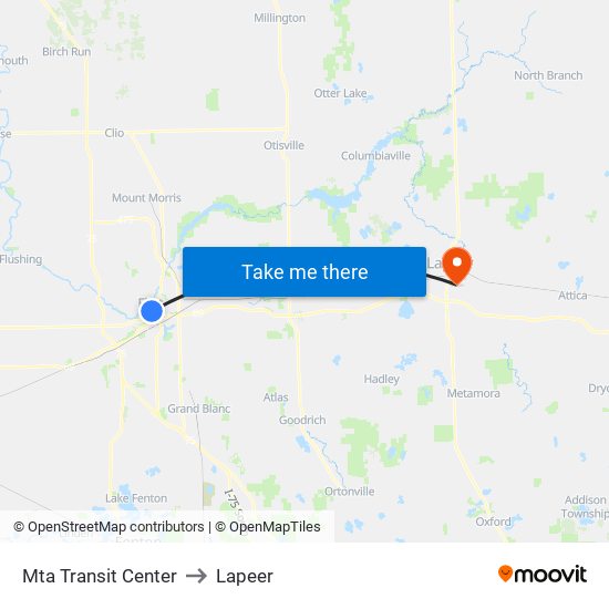 Mta Transit Center to Lapeer map