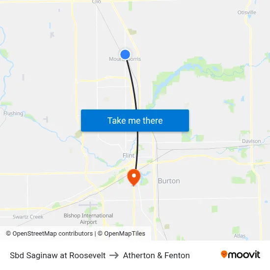Sbd Saginaw at Roosevelt to Atherton & Fenton map