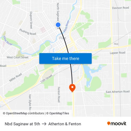 Nbd Saginaw at 5th to Atherton & Fenton map