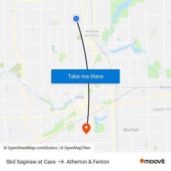 Sbd Saginaw at Cass to Atherton & Fenton map