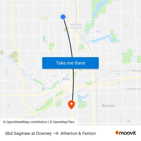 Sbd Saginaw at Downey to Atherton & Fenton map