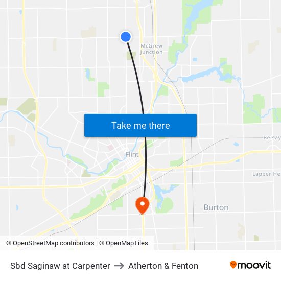 Sbd Saginaw at Carpenter to Atherton & Fenton map