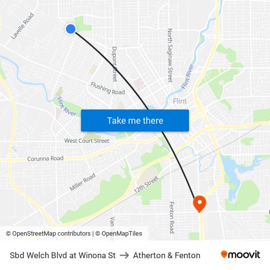 Sbd Welch Blvd at Winona St to Atherton & Fenton map