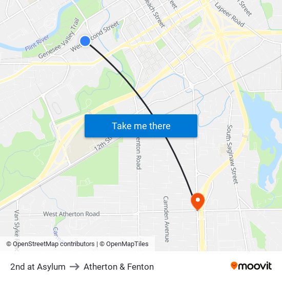 2nd at Asylum to Atherton & Fenton map