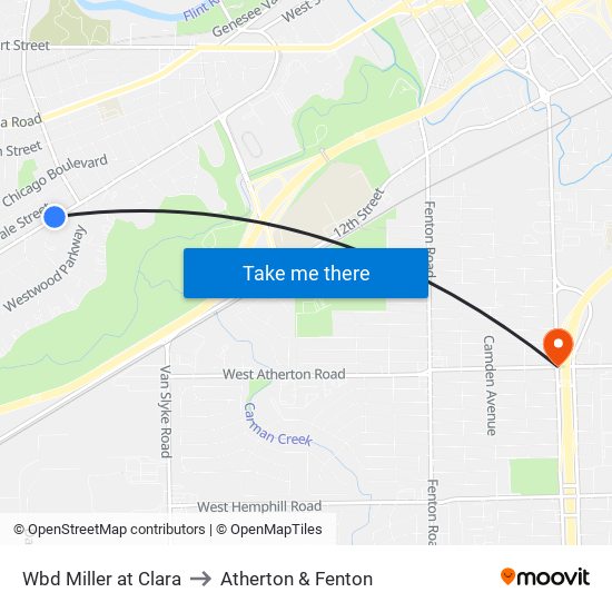 Wbd Miller at Clara to Atherton & Fenton map