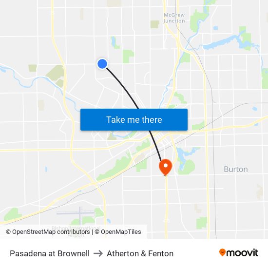 Pasadena at Brownell to Atherton & Fenton map