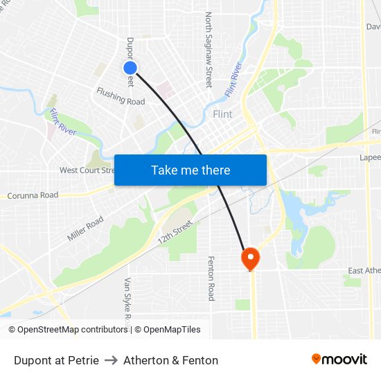 Dupont at Petrie to Atherton & Fenton map