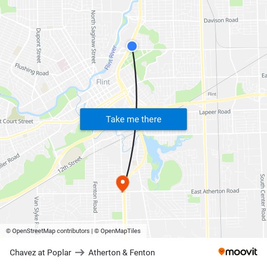 Chavez at Poplar to Atherton & Fenton map