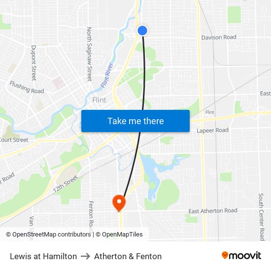 Lewis at Hamilton to Atherton & Fenton map