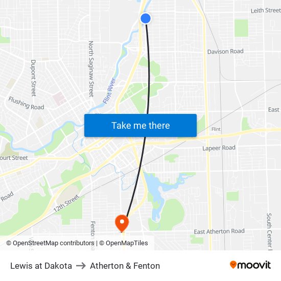 Lewis at Dakota to Atherton & Fenton map