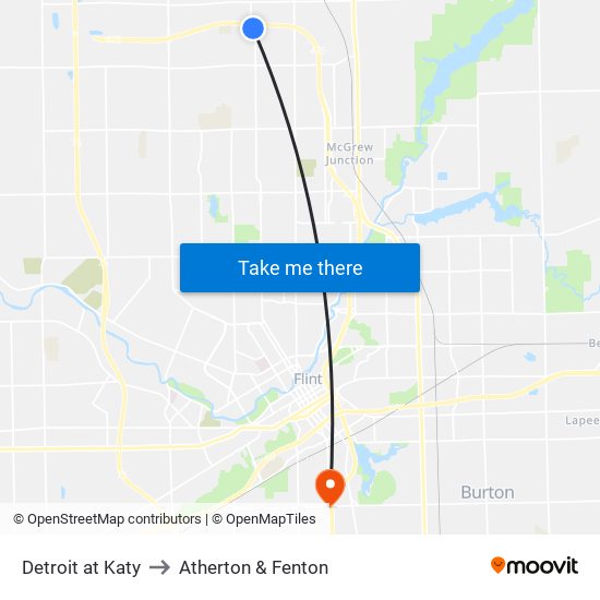 Detroit at Katy to Atherton & Fenton map
