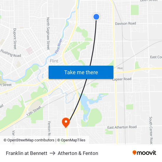 Franklin at Bennett to Atherton & Fenton map