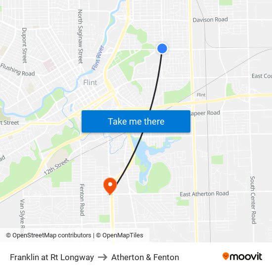 Franklin at Rt Longway to Atherton & Fenton map